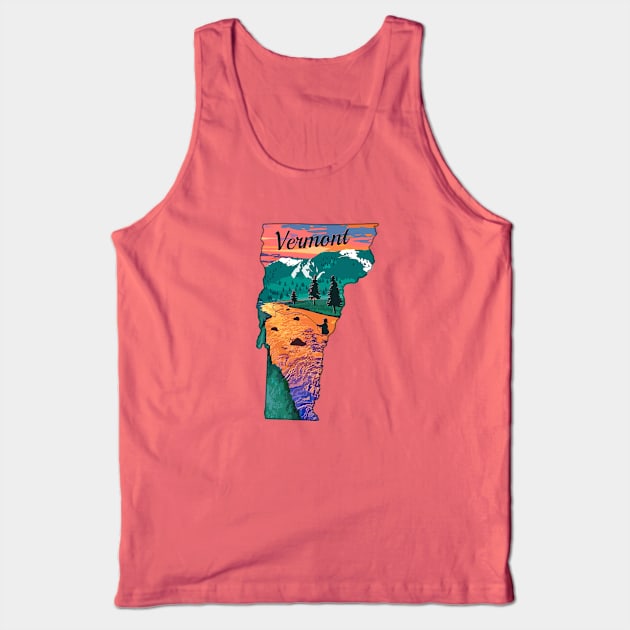 Vermont Fly Fishing State River Sunset by TeeCreations Tank Top by TeeCreations